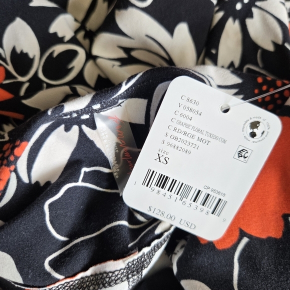 New Free People Movement Never Better Printed Dress Graphic Floral Tuxedo XS NWT - Picture 10 of 10